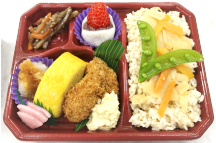 かきフライ苺大福筍ご飯弁当