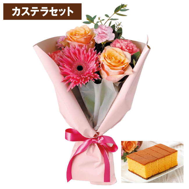 母の日ときめきローズ　Thanksブーケ　カステラセット