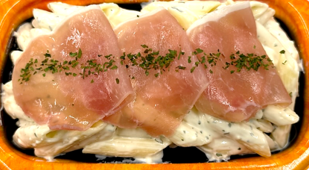 生ハムとチーズペンネ