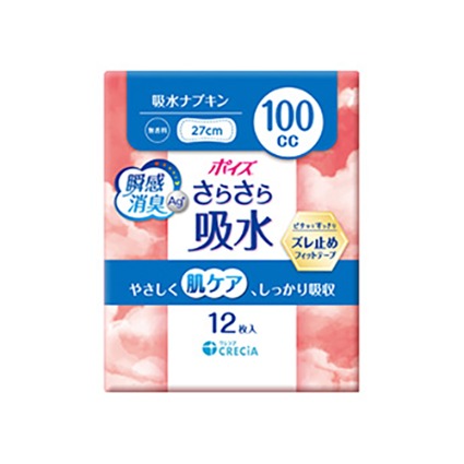 ポイズさらさら吸水　吸水ナプキン１００ｃｃ 日本製紙クレシア