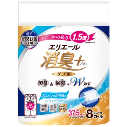 エリエール消臭＋トイレットＷ　コンパクトＦクリア 大王製紙