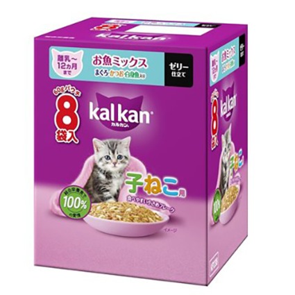 カルカンパウチ子ねこお魚ＭＩＸまぐろかつお白身魚 マースジャパン