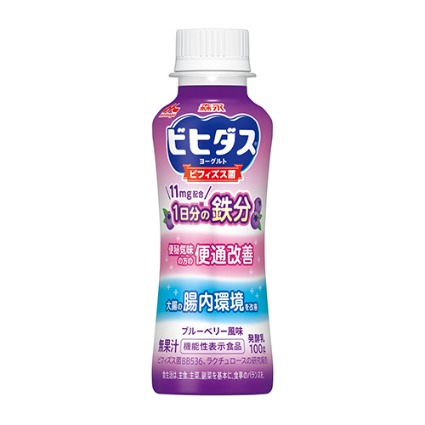 ビヒダスヨーグルト　便通改善１日分の鉄分ドリンク 森永乳業