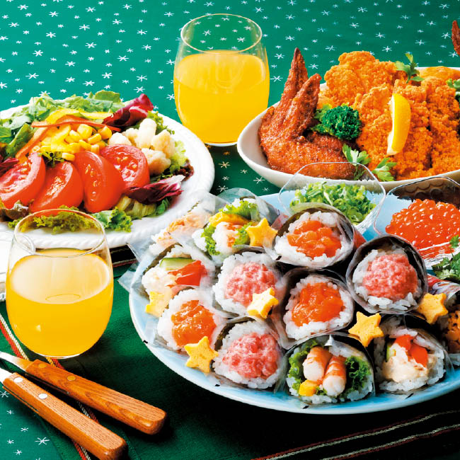【ファミリーセットA】手巻寿司・チキン・サラダ