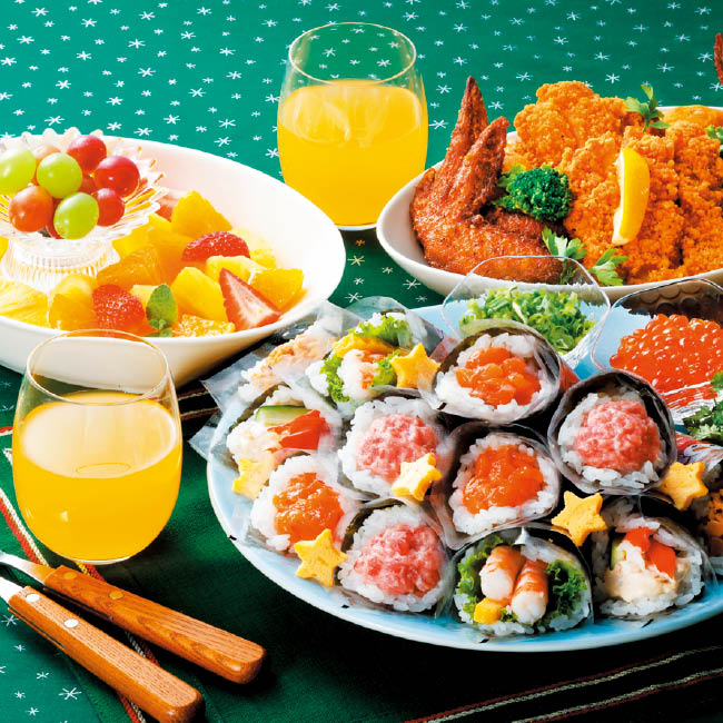 【ファミリーセットA】手巻寿司・チキン・フルーツ