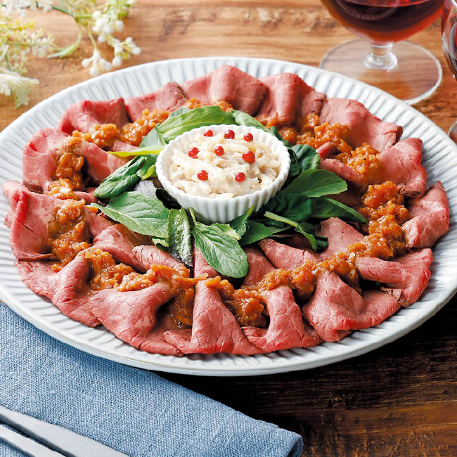 父の日　ローストビーフのっけ盛り（ツナマスタードポテト添え）