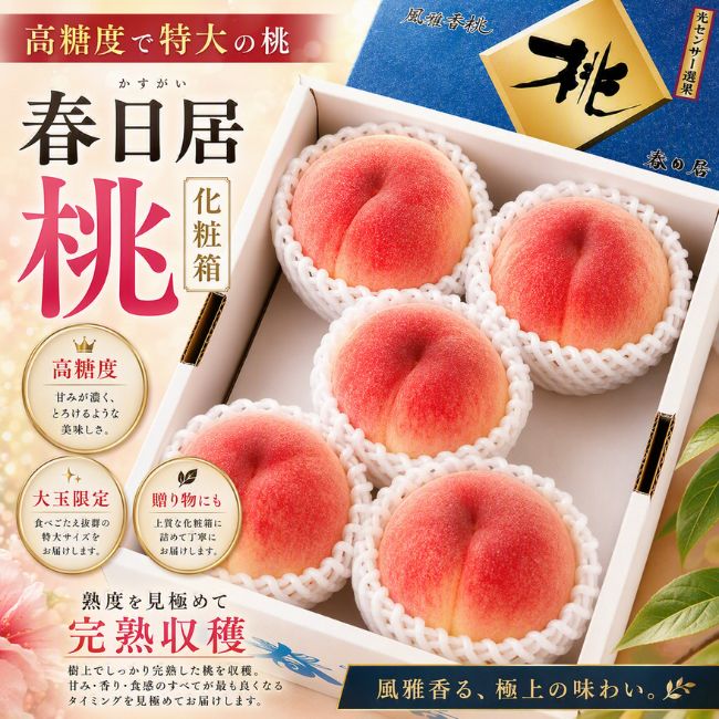 春日居　桃　化粧箱（大）